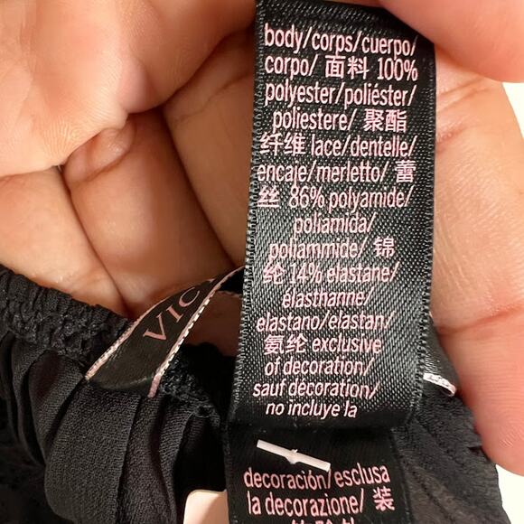 NEW! Victoria’s Secret Women's Black Lace Babydoll Top M Mesh Chemise *Read - Picture 7 of 9